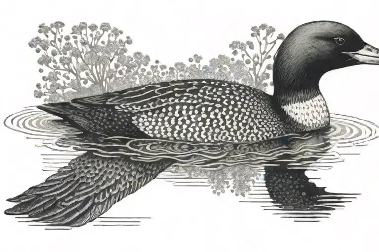 loon bird tattoo design idea