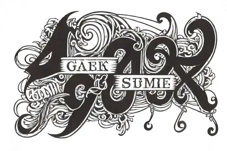 G59 text written tattoo design idea