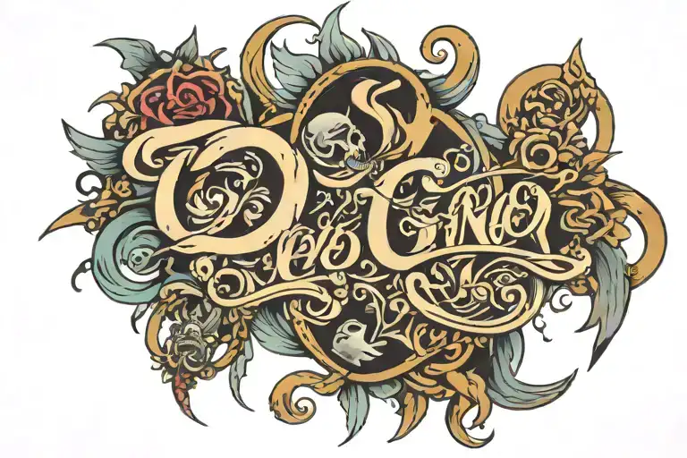 G59 text written tattoo design idea