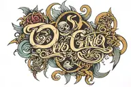 G59 text written tattoo design idea