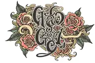 G59 text written tattoo design idea