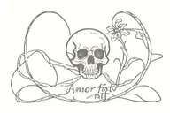 amor fati memento mori tattoo design idea