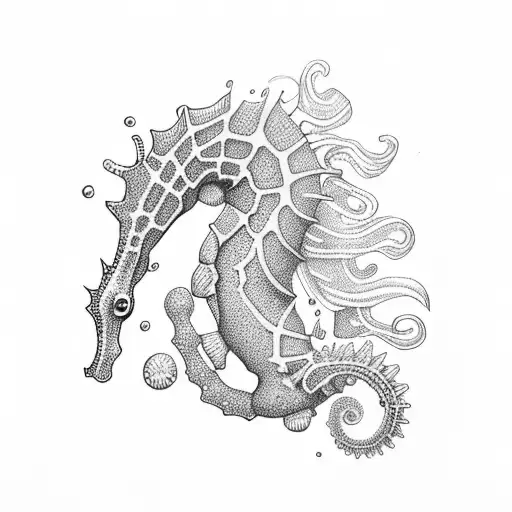sea horse tattoo design idea