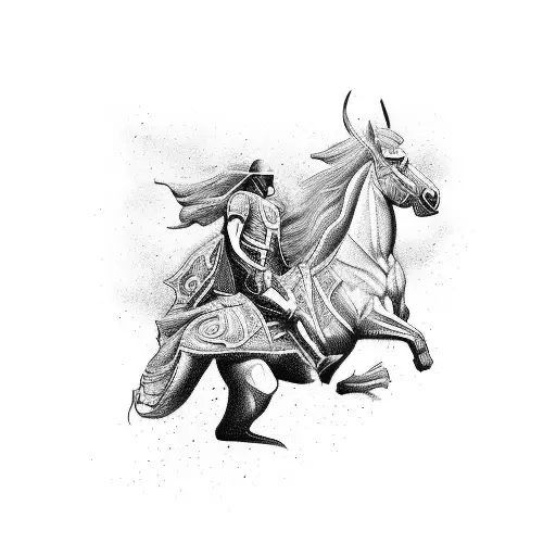 four horsemen of the apocalypse in a line tattoo design idea