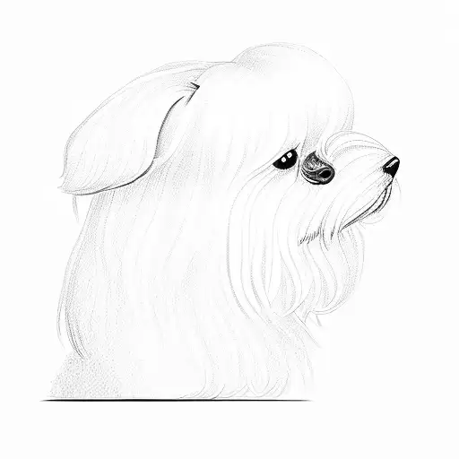 a maltese dog tattoo design idea