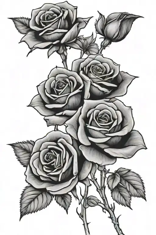3 black roses tattoo design idea