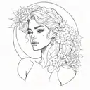  rosabelle, harper, line, circles, simple tattoo design idea