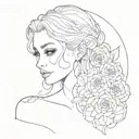  rosabelle, harper, line, circles, simple tattoo design idea