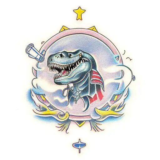 music trex tattoo design idea