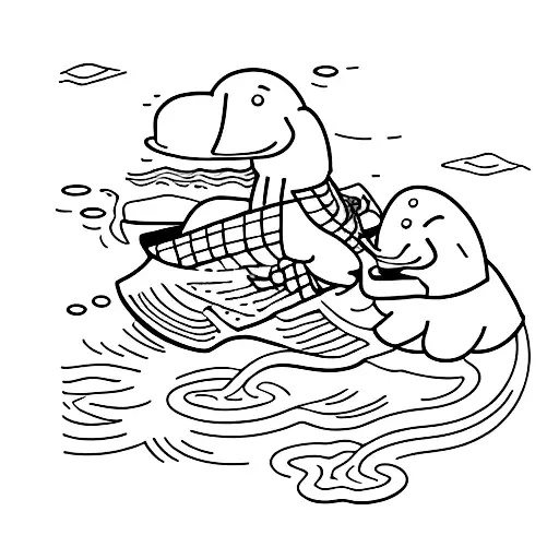 platypus rafting tattoo design idea