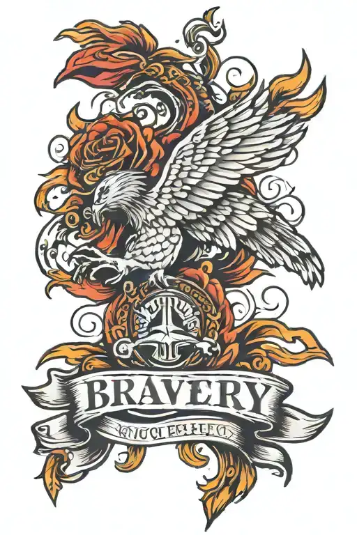 bravery honor and respect tattoo design idea