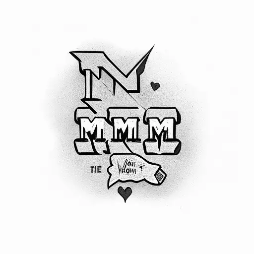 mix the words mom68, dad64, Moni, 01, karma and success tattoo design idea