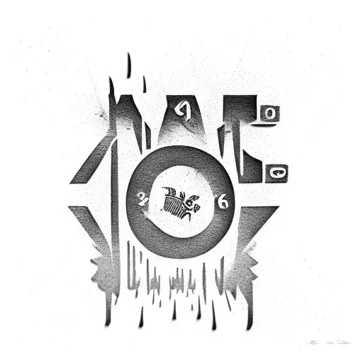 mix the words mom68, dad64, Moni, 01, karma and success tattoo design idea