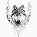 half wolf and half eagle tattoo design idea