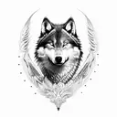 half wolf and half eagle tattoo design idea