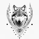 half wolf and half eagle tattoo design idea