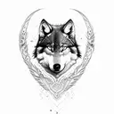 half wolf and half eagle tattoo design idea