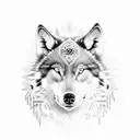 half wolf and half eagle tattoo design idea