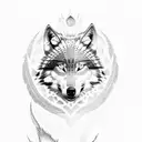 half wolf and half eagle tattoo design idea