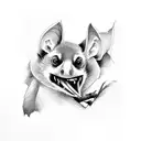 Fruit Bat eating  tattoo design idea