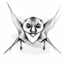 Fruit Bat eating  tattoo design idea