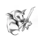 Fruit Bat eating  tattoo design idea