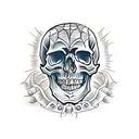 Skull with spider tattoo design idea