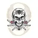 Skull with spider tattoo design idea