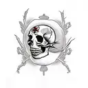 Skull with spider tattoo design idea