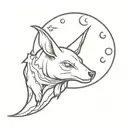 Cubone crying moon surrounded tattoo design idea