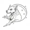 Cubone crying moon surrounded tattoo design idea