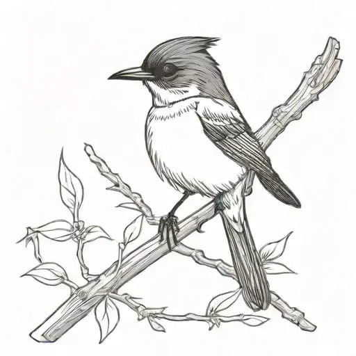 willy wagtail tattoo design idea