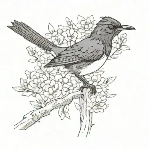 willy wagtail tattoo design idea