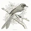 willy wagtail tattoo design idea