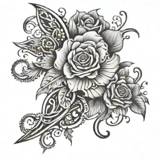 tattoo names incorporated: Diane Mara  tattoo design idea