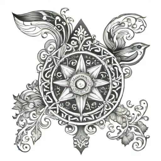 Nordic design, names incorporated: Diane Mara tattoo design idea