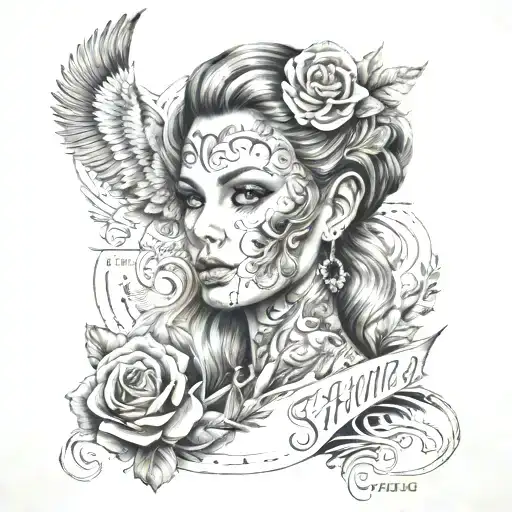 tattoo names incorporated: Diane Mara  tattoo design idea