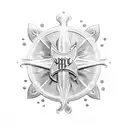 miraculous medal back tattoo design idea