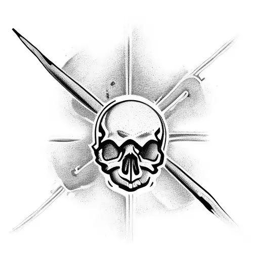 A skull with a V8 Engine breaking through with wrenches for cross bones and flames  tattoo design idea