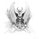demon with wings  tattoo design idea