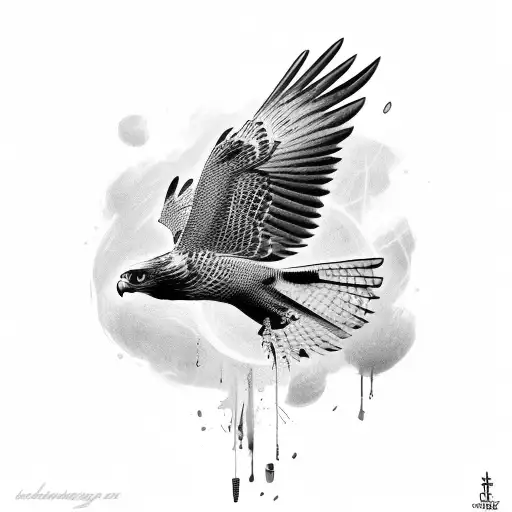 hawk tattoo design idea