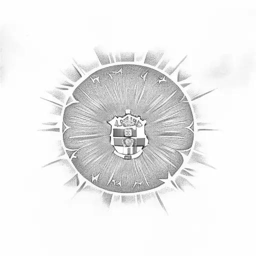 Argentina Flag in Color with messi as the sun in the middle tattoo design idea