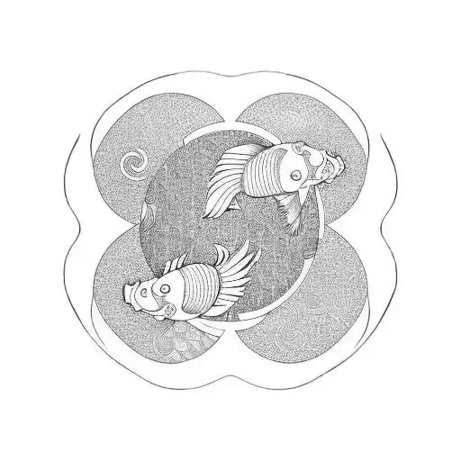 Koi Fish Yin yang tattoo design idea