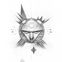 The dark side of the moon tattoo design idea