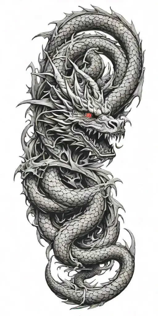 dragon emerging victoriously tattoo design idea