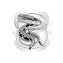 snake with semicolon tattoo design idea