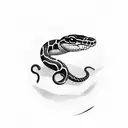 snake with semicolon tattoo design idea