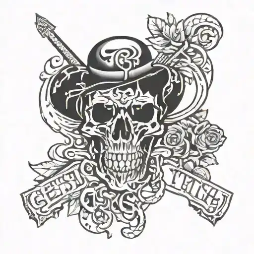 sentence: "get rich or die tryin" tattoo design idea