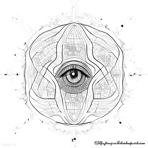 A map of your soul's journey, intricately woven into the iris of a mesmerizing eye tattoo design idea