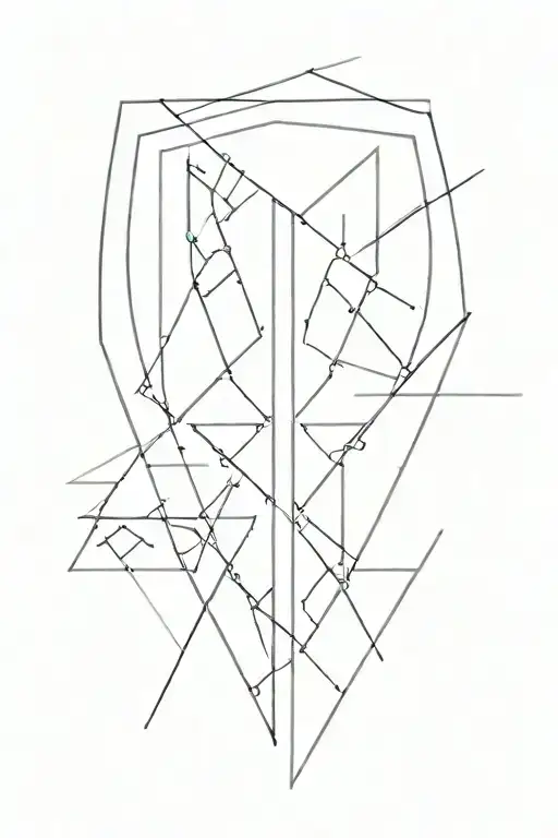 cyber sigilism style tattoo design idea